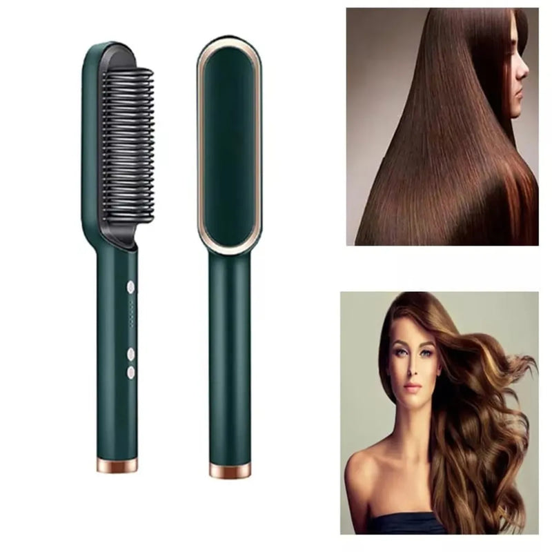 Anion Hair Pro 3 in 1 Straightener Brush, Dryer, Flat Plate and Bivolt Curl Modeler enviar cor aleatória AURA | Moda e Beleza feminina 