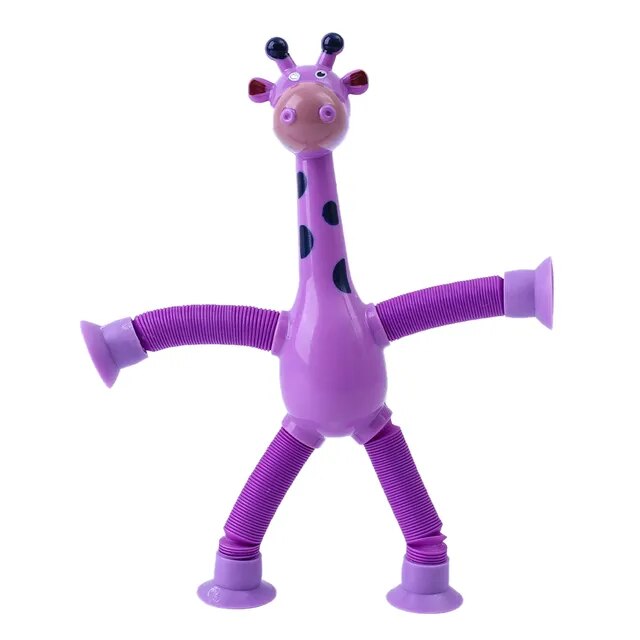 Children Suction Cup Giraffe Toys  Relief Telescopic Giraffe Toy Sensory Bellows Toys Anti-stress Squeeze Toy Toy  Kawaii AURA | Moda e Beleza feminina 