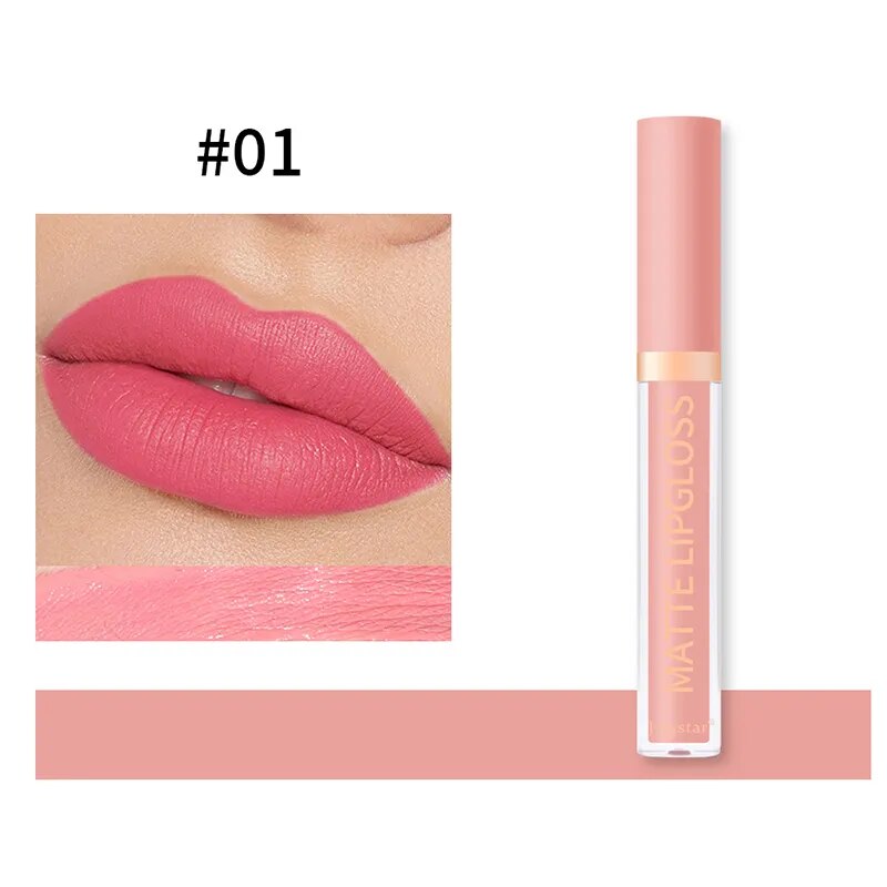 3Pcs/set Matte Velvet Lip Gloss Waterproof Long-lasting Liquid Lipstick Cosmetic Beauty Cream Lipstick Makeup maquillages YZL9 AURA | Moda e Beleza feminina 