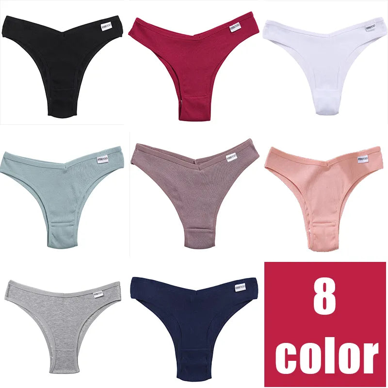 4Pcs/Set Women Cotton Brazilian Panties M-XL Low-Rise Solid Color Underwear Ladies Comfortable Underpants Girls Panty Intimates AURA | Moda e Beleza feminina 