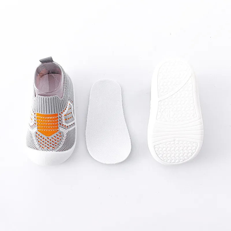 Baby Shoes Anti-slip Breathable Infant Crib Floor Socks with Rubber Sole for Children Girls Boys Mesh Shoes Soft Bottom Slippers AURA | Moda e Beleza feminina 