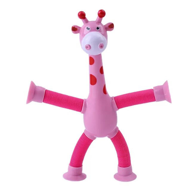 Children Suction Cup Giraffe Toys  Relief Telescopic Giraffe Toy Sensory Bellows Toys Anti-stress Squeeze Toy Toy  Kawaii AURA | Moda e Beleza feminina 