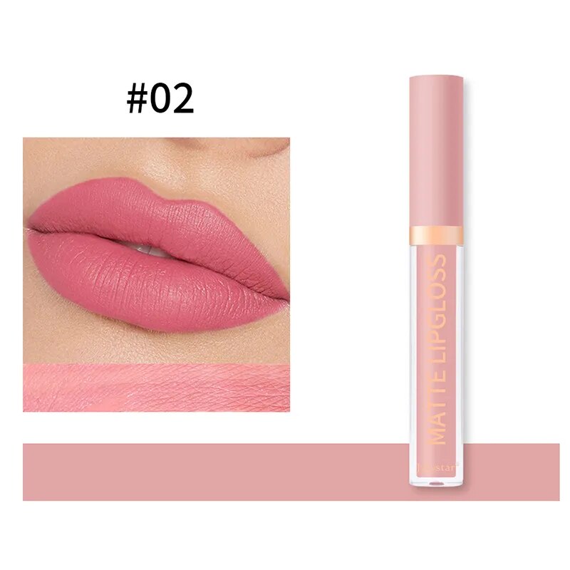 3Pcs/set Matte Velvet Lip Gloss Waterproof Long-lasting Liquid Lipstick Cosmetic Beauty Cream Lipstick Makeup maquillages YZL9 AURA | Moda e Beleza feminina 