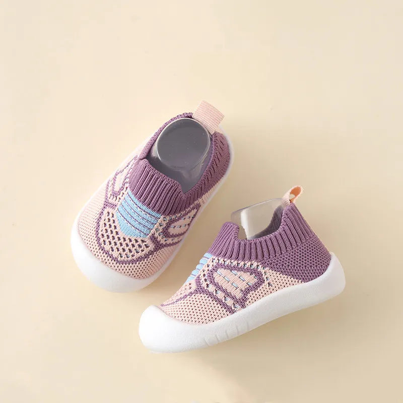 Baby Shoes Anti-slip Breathable Infant Crib Floor Socks with Rubber Sole for Children Girls Boys Mesh Shoes Soft Bottom Slippers AURA | Moda e Beleza feminina 