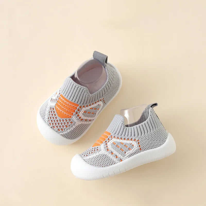 Baby Shoes Anti-slip Breathable Infant Crib Floor Socks with Rubber Sole for Children Girls Boys Mesh Shoes Soft Bottom Slippers AURA | Moda e Beleza feminina 