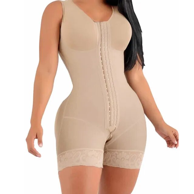 High Compression Fajas Shapewear Short Girdle with Brooches Bust for Daily and Post-Surgical Use Slimming Sheath Belly Women AURA | Moda e Beleza feminina 