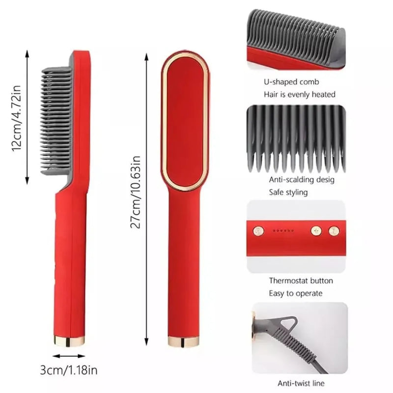 Anion Hair Pro 3 in 1 Straightener Brush, Dryer, Flat Plate and Bivolt Curl Modeler enviar cor aleatória AURA | Moda e Beleza feminina 