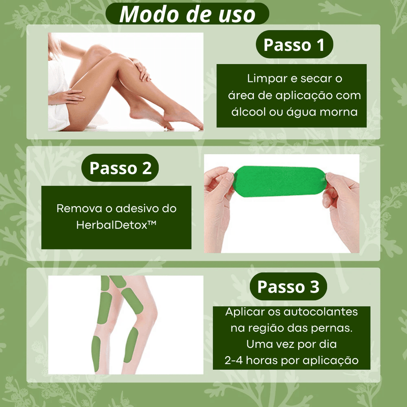 Adesivos HerbalDetox™ - Elimine Impurezas Do Corpo. 30 Unidades Reutilizáveis